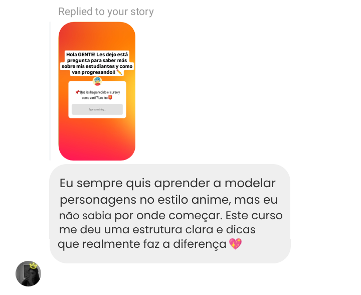Curso de personagem de anime em 3D
